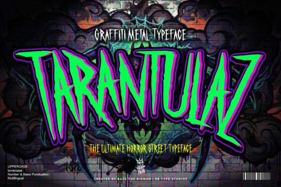 Tarantulaz: The Razor-Edged Typeface for Unmissable Design